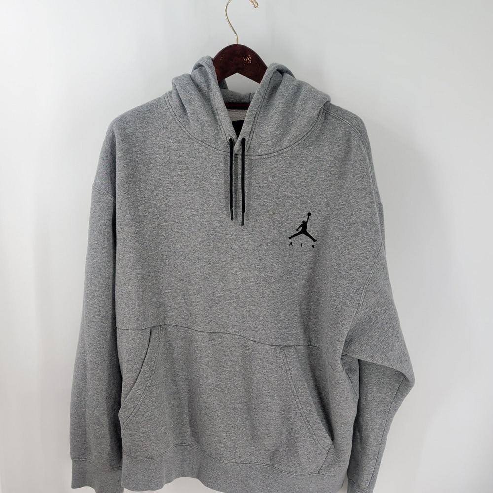 Jordan Air Kangaroo Pocket Classic Jumpman Logo Pullover‎ Hoodie Heather Gray